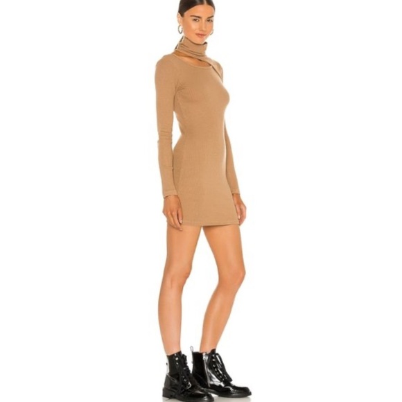 NWT Monrow Turtleneck Dress in Latte - Picture 3 of 12